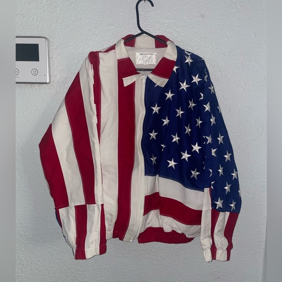 American Vintage | Jackets & Coats | Vintage American Flag Jacket ...